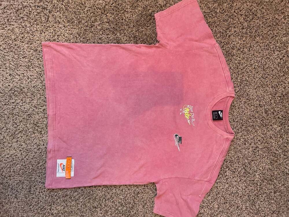 Nike Nsw Washed Drip T-Shirt Size M Pink Graphic
